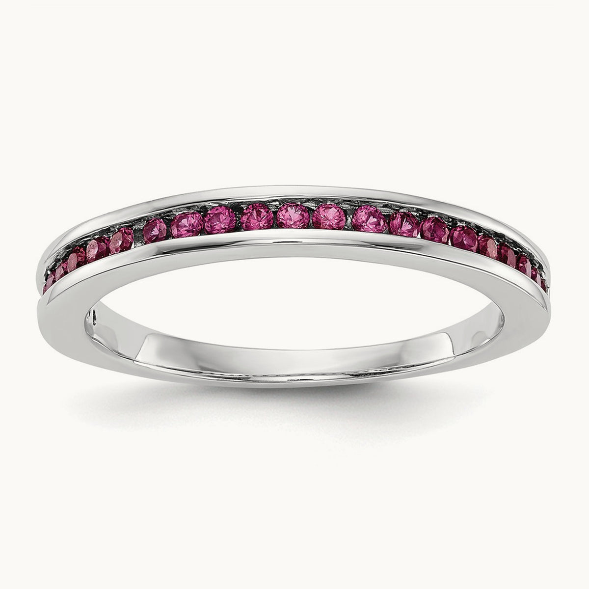 Ruby Band, 2.7 wide — 14K White Gold