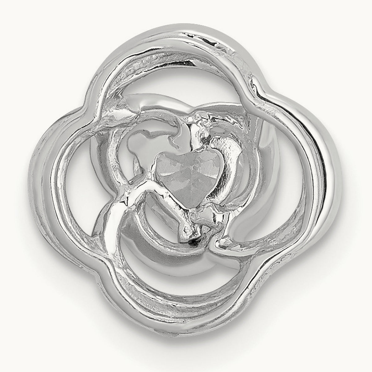 Flower Chain Slide, 0.25 ct tw Lab-Grown Diamond — 14K White Gold