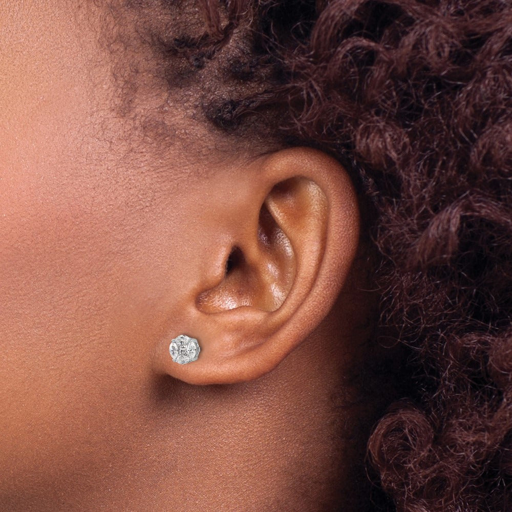 Halo Post Earrings, 0.50-1.00 ct tw Lab-Grown Diamond