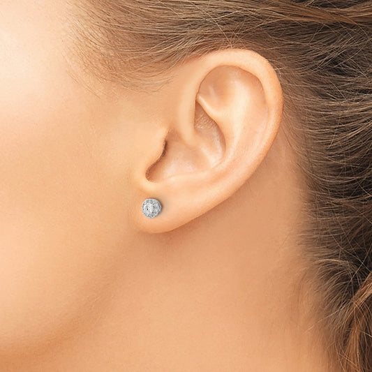 Cluster Post Earrings, 0.25-0.50 ct tw Lab-Grown Diamond — 1/3 ct, VS/SI (Great), 14K White Gold