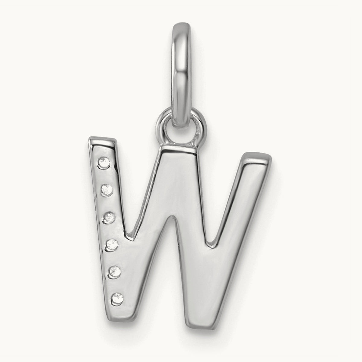 Twisted Diamond Charm — 14K White Gold, W