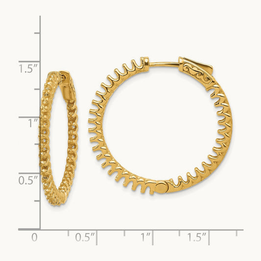 2.3ct 66- In/Out Hoop w/ Safety Clasp Earring Mountings, 2.0mm, 14K