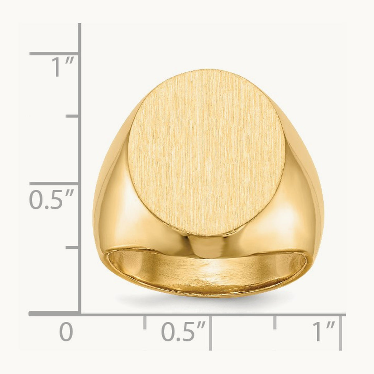 16.0x18. Closed Back Mens Signet Ring, 5mm, 14K