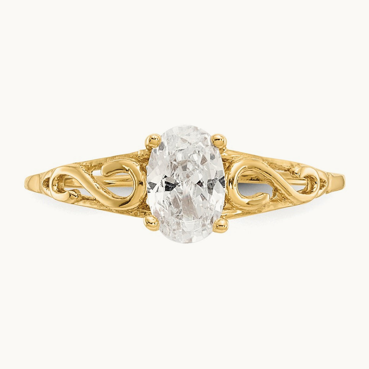 Madi K Synthetic White Spinel Ring, 14K