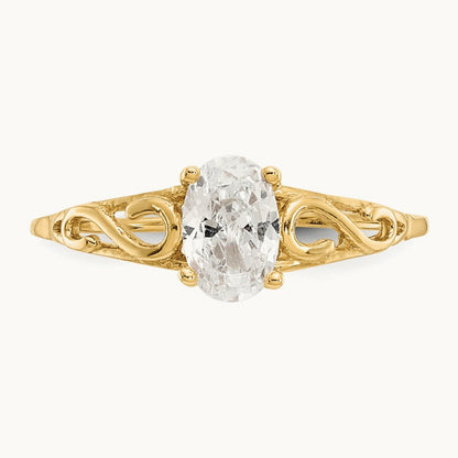 Madi K Synthetic White Spinel Ring, 14K