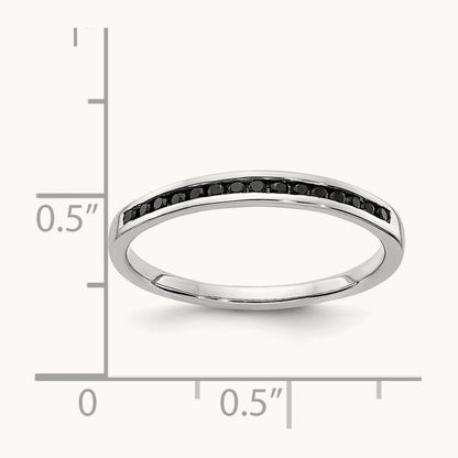 Black Diamond Channel Band, 14K White Gold