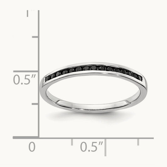 Black Diamond Channel Band, 14K White Gold