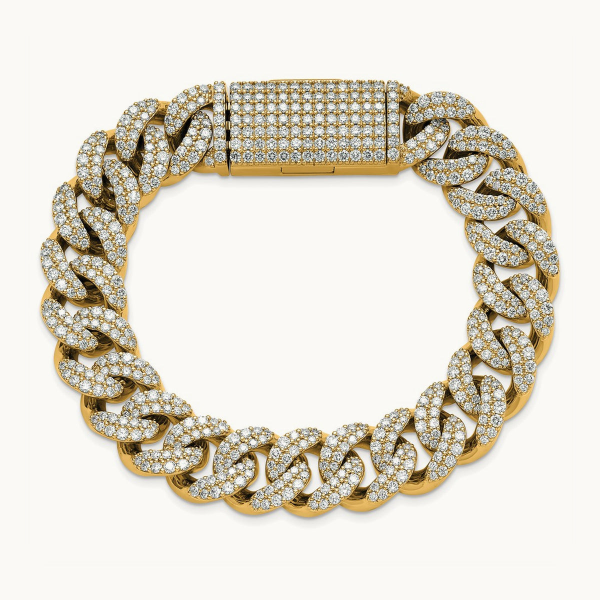 4mm Pavé Cuban Link Bracelet, 11.50 ct tw Lab-Grown Diamond
