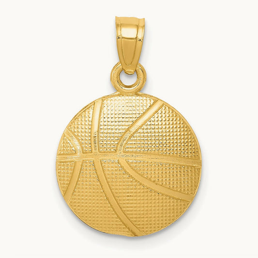 Basketball Pendant, 14K