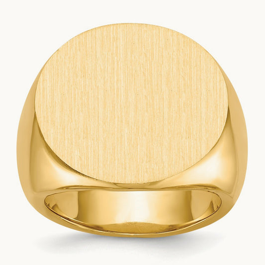 21.0x21. Closed Back Mens Signet Ring, 5mm, 14K