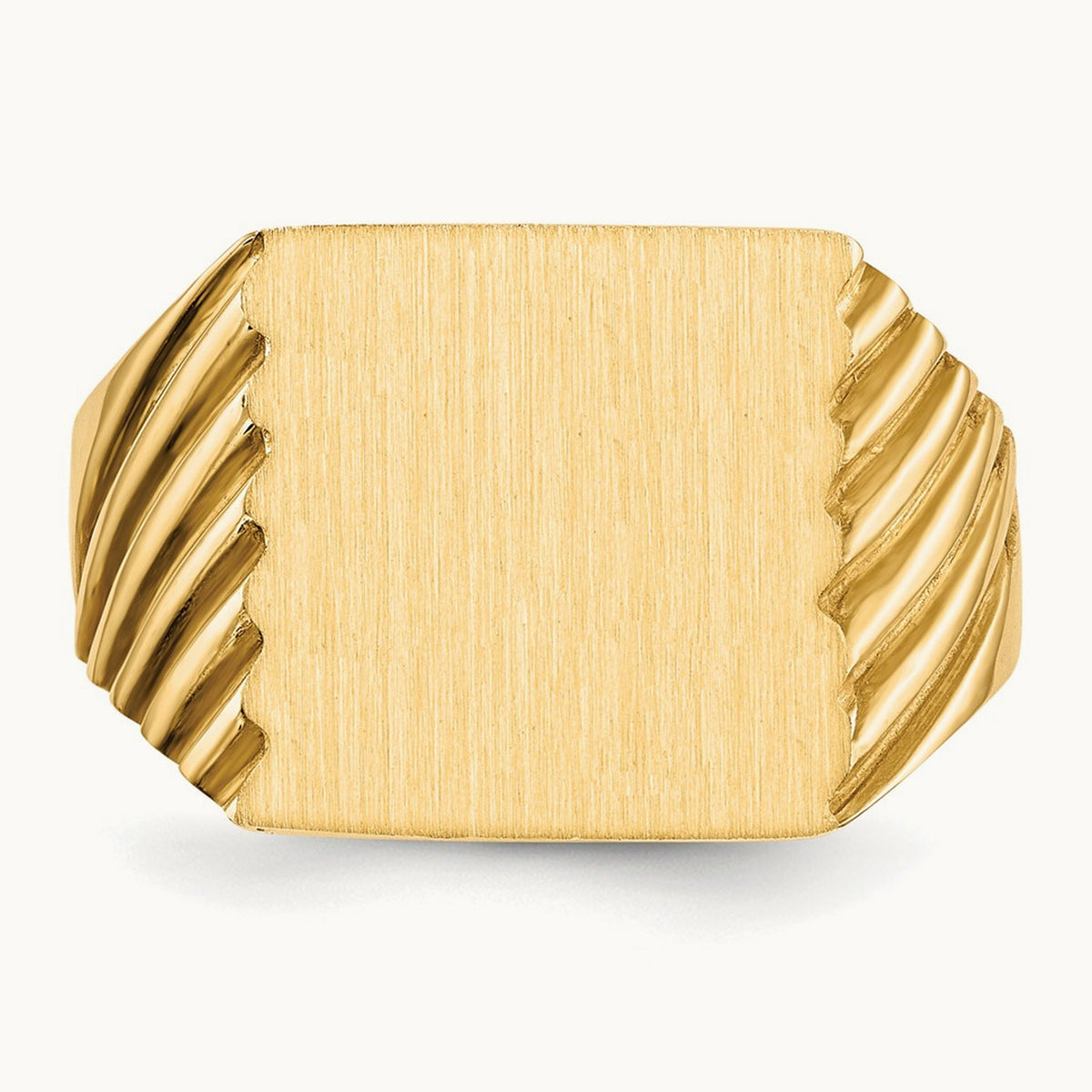 13.0x13. Closed Back Mens Signet Ring, 0mm, 14K