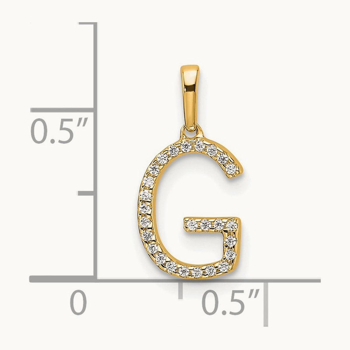 Diamond Letter G Initial Pendant, 14K