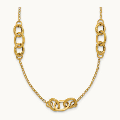 Fancy 18 inch Necklace, 14K Yellow Gold