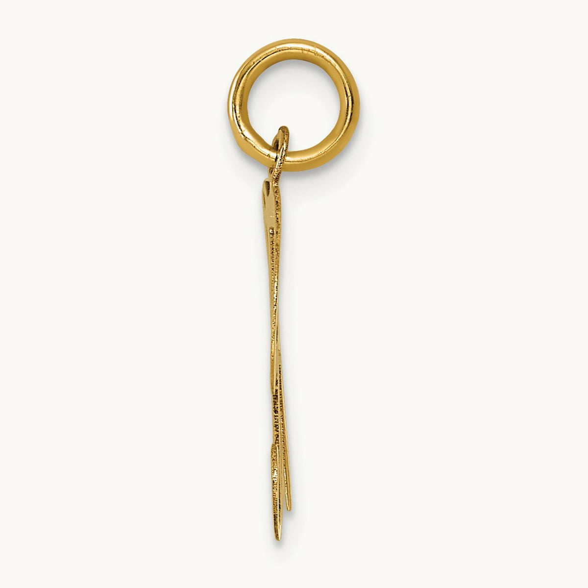 Large Fancy Script Initial Charm — 14K Yellow Gold, H