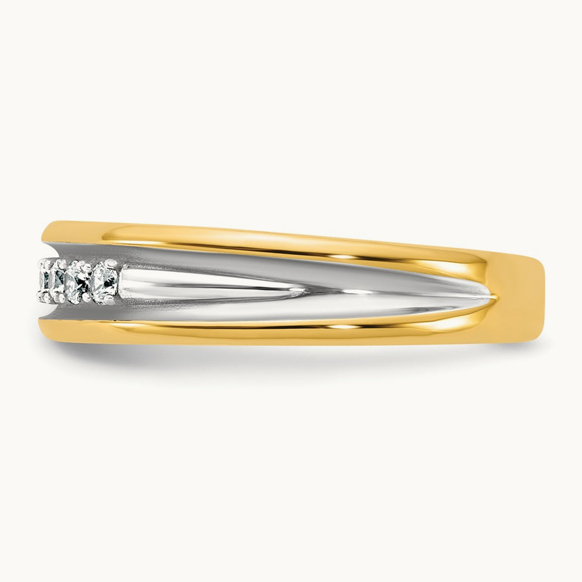IB Goodman Mens Polished Complete 5-Stone 1/6ct Diamond Ring, 14K Yellow Gold