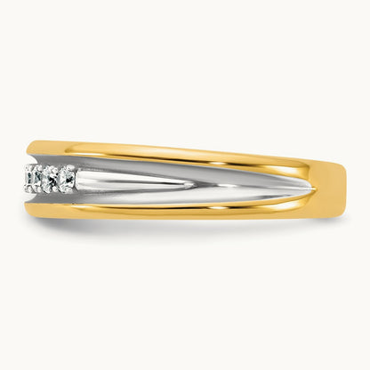 IB Goodman Mens Polished Complete 5-Stone 1/6ct Diamond Ring, 14K Yellow Gold