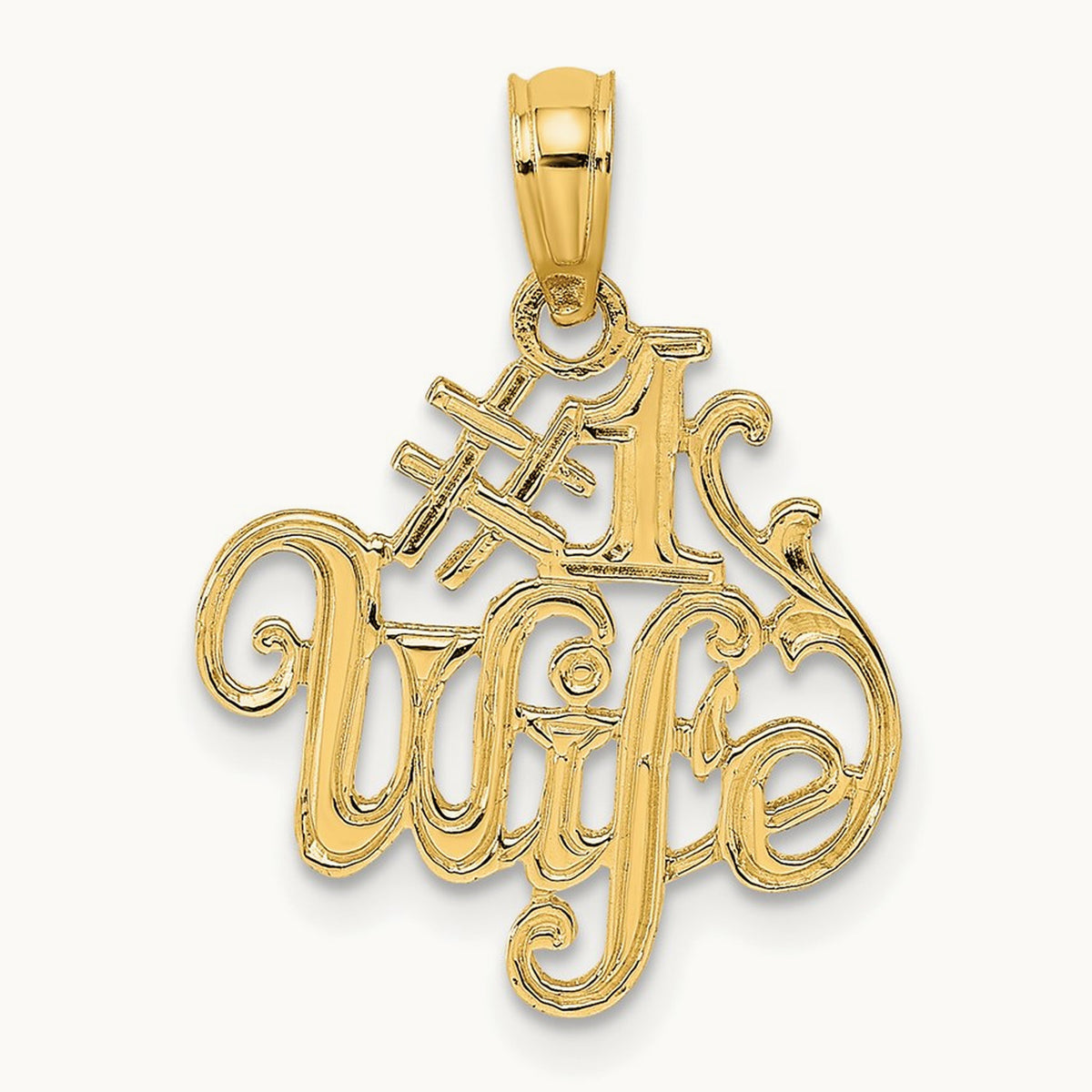 #1 WIFE Charm, 14K