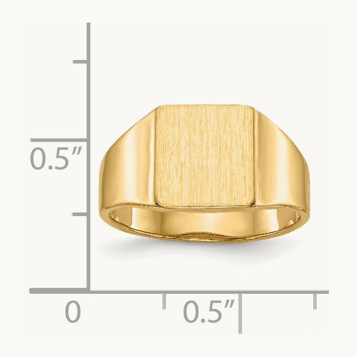 8.5x9. Open Back Signet Ring, 0mm, 14K