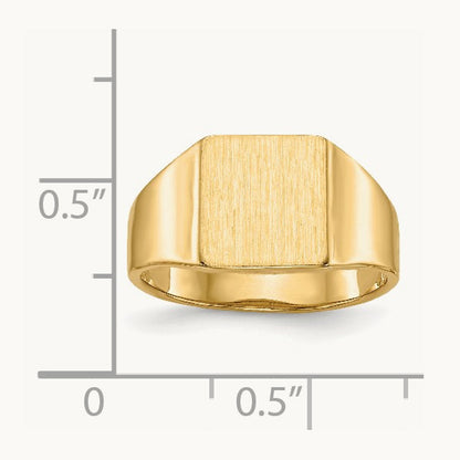 8.5x9. Open Back Signet Ring, 0mm, 14K