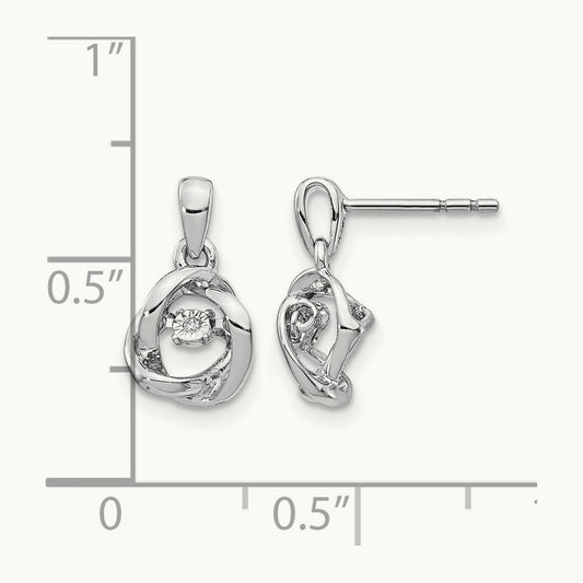 Fancy Moving Diamond Earrings, 14K White Gold