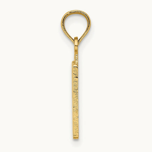 Polished Number 50 Pendant — 14K Yellow Gold
