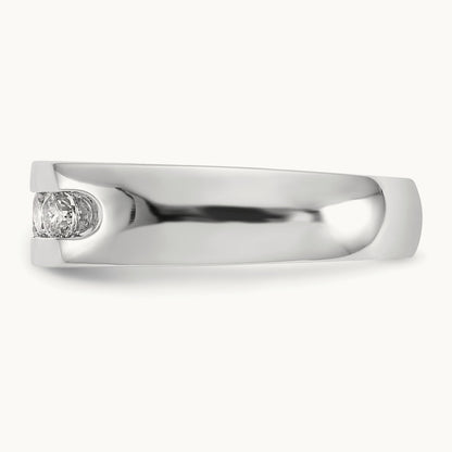 5-Stone Diamond Channel Band, 14K White Gold