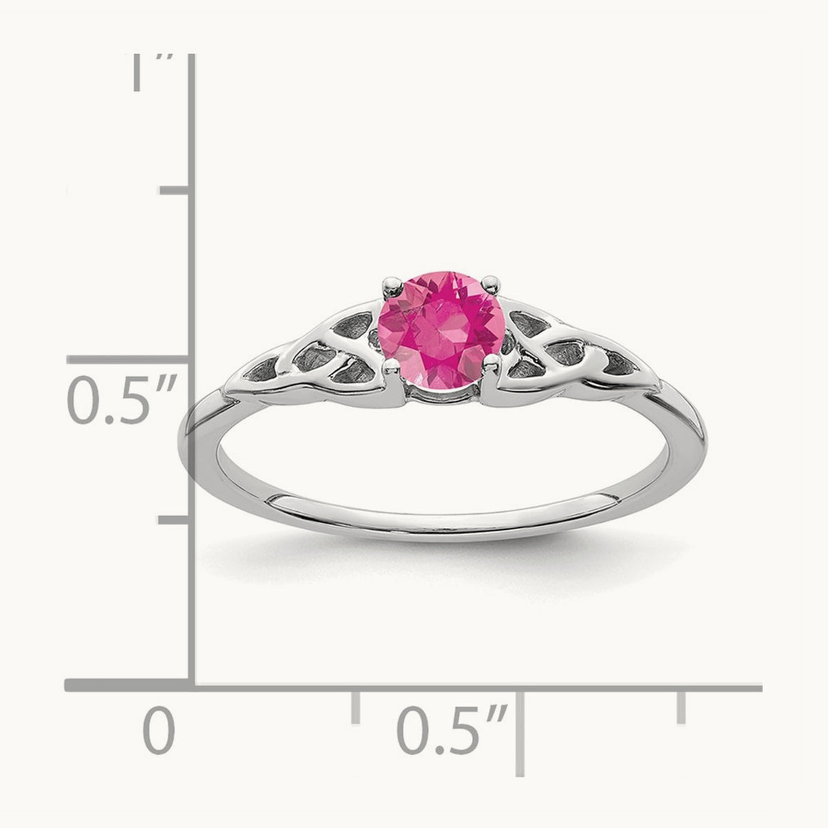 Tourmaline Celtic Knot Ring — 14K White Gold, 7