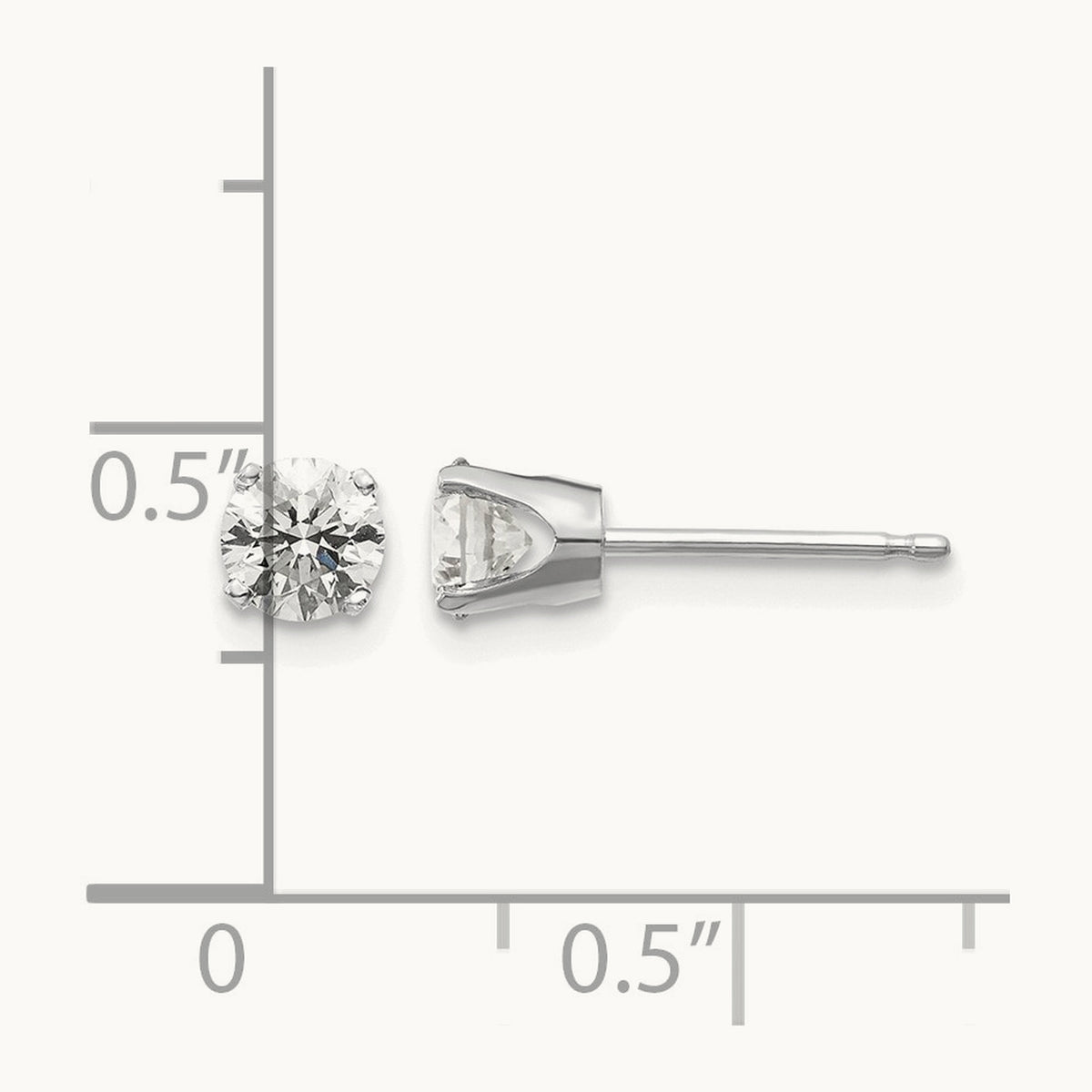 Diamond Stud Push-on Post Earrings — 0.70 ct tw