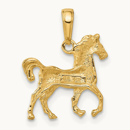 Standing Horse Pendant, 14K