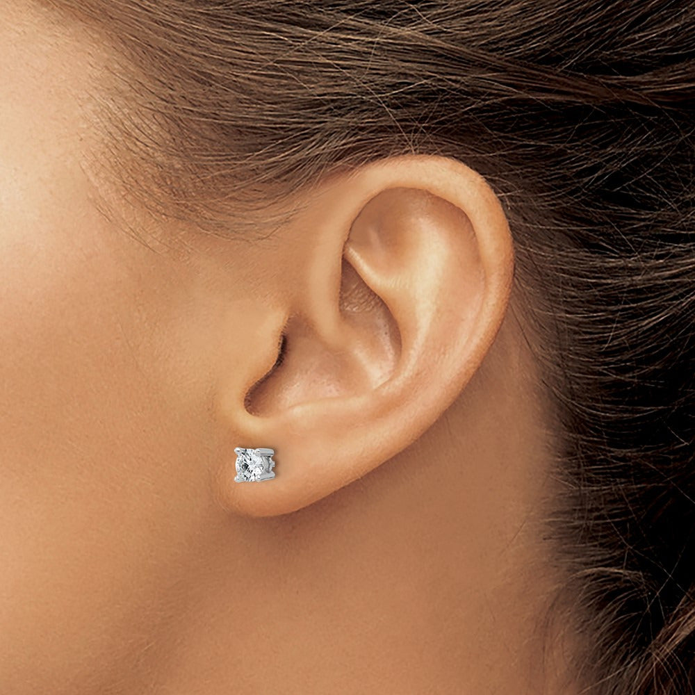 Round Heavyweight Stud Earrings, 0.10-7.00 ct tw Lab-Grown Diamond — 7/8 ct, 14K White Gold