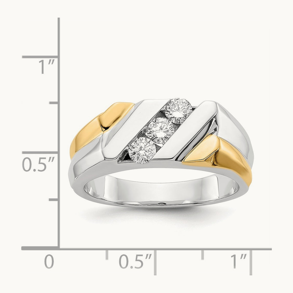 Diamond Mens Ring, 14K Two-tone Gold