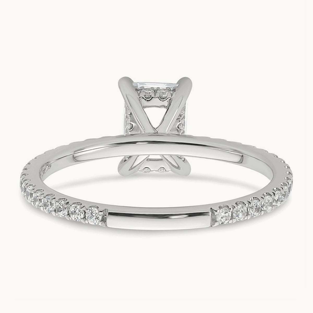 Solitaire with Flair Engagement Ring, 1.25-2.25 ct tw Lab-Grown Diamond — 1 1/3 ct, 14K White Gold