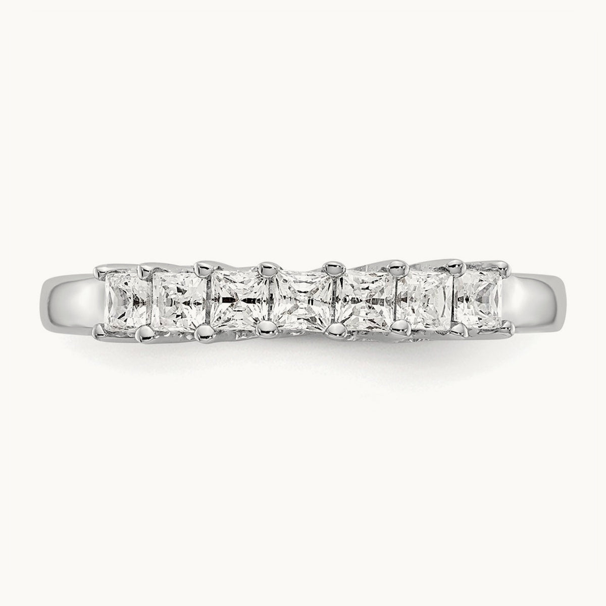 7-Stone Diamond Band, 14K White Gold