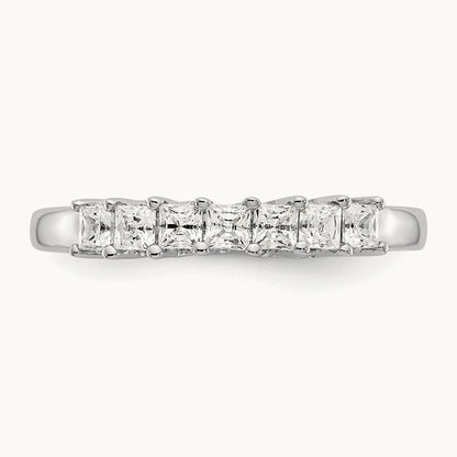 7-Stone Diamond Band, 14K White Gold