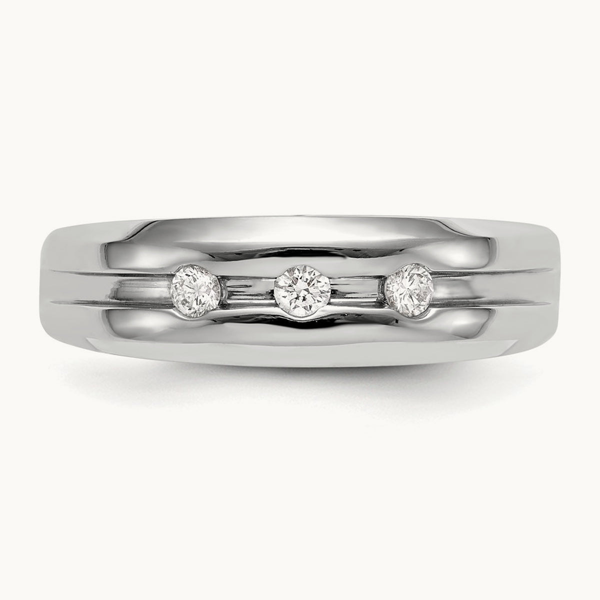 Diamond Men's Band, 14K White Gold