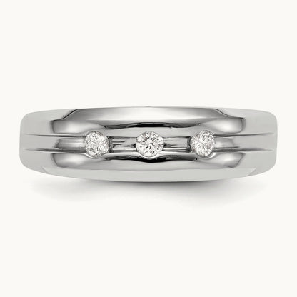 Diamond Men's Band, 14K White Gold