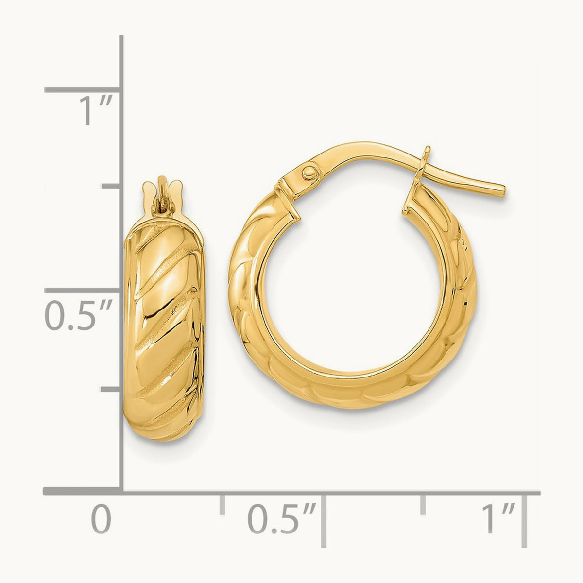 Polished Fancy Hoops — 17mm