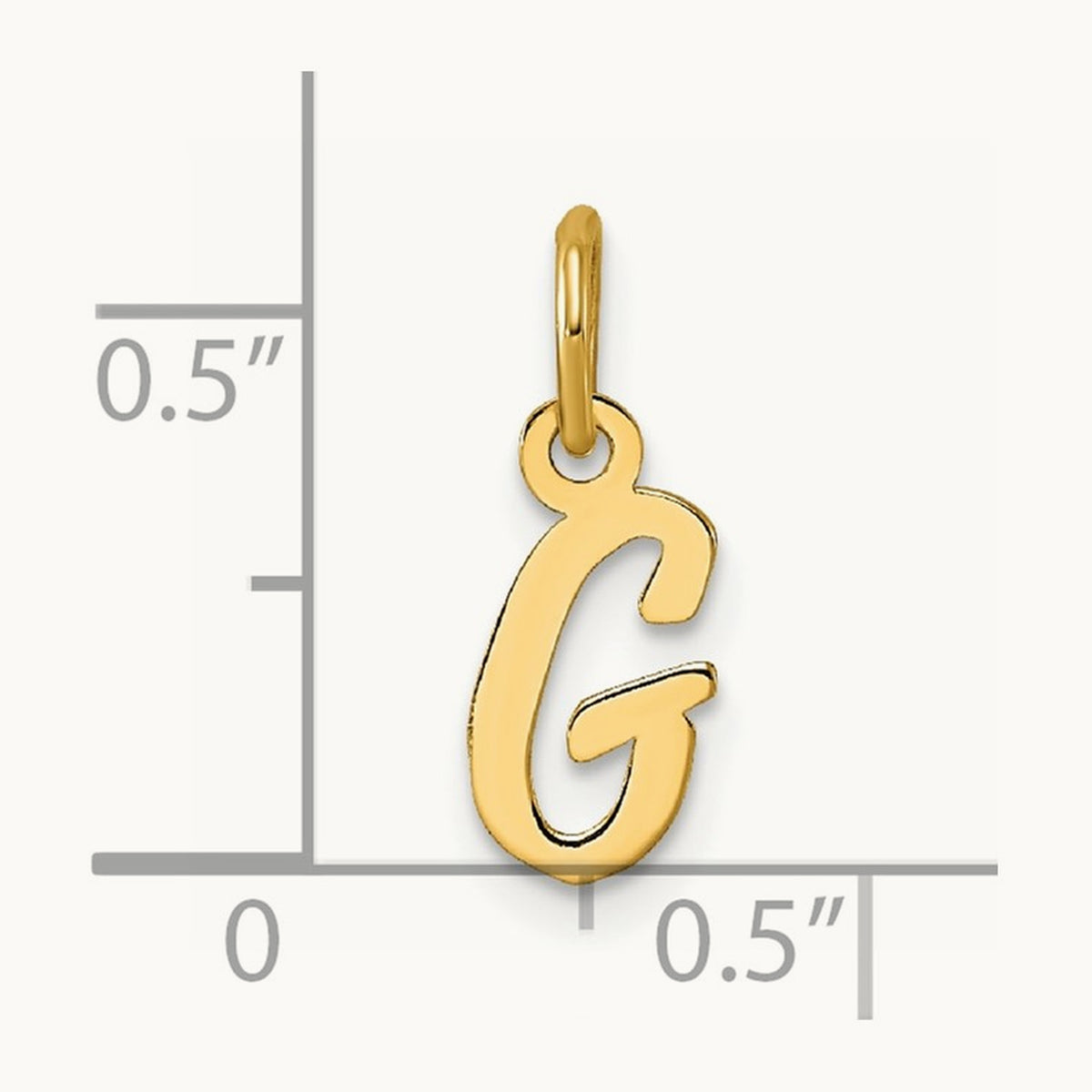 Small Script Letter G Initial Charm, 14K