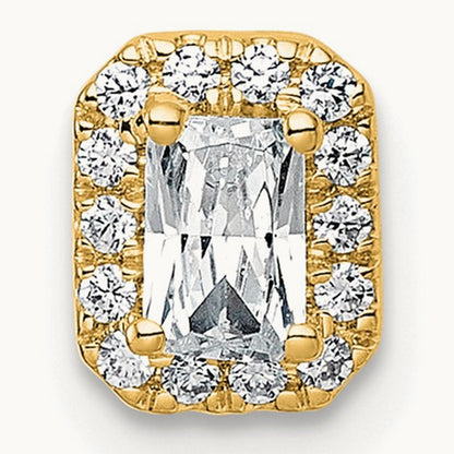 Radiant Halo Chain Slide, 0.25-5.50 ct tw Lab-Grown Diamond — 1/3 ct, VS (Best), 14K Yellow Gold