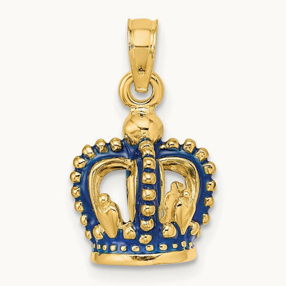 3-D Blue Enamel Crown Charm — 19.8mm
