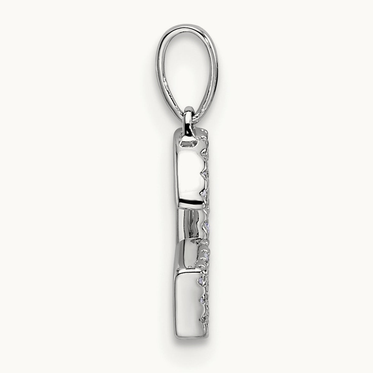 Diamond Letter G Initial Pendant, 14K White Gold