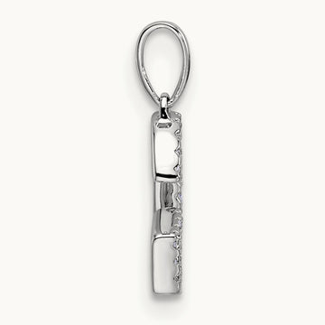 Diamond Letter G Initial Pendant, 14K White Gold