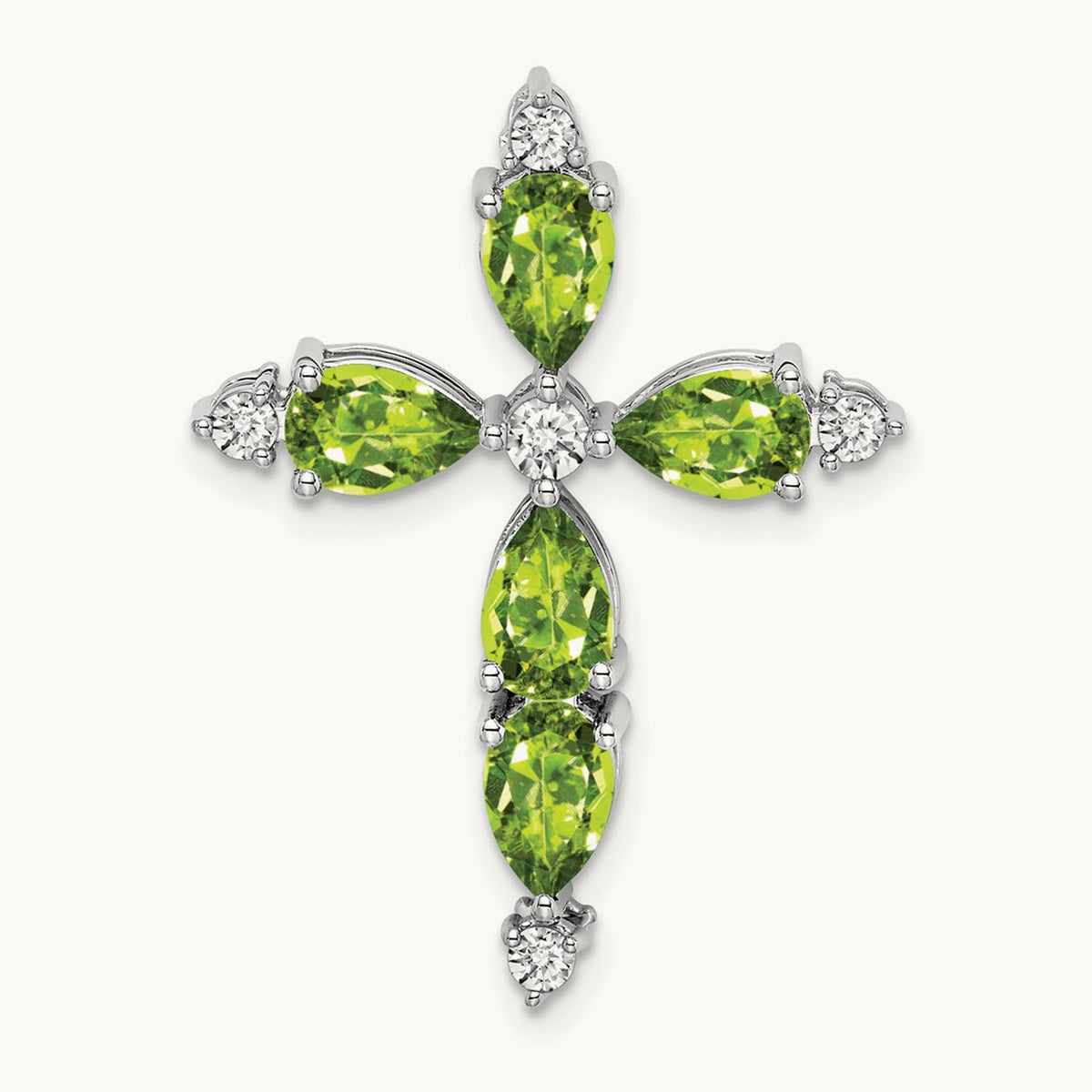 Peridot and Diamond Cross Chain Slide — photo set