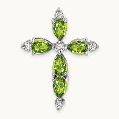 Peridot and Diamond Cross Chain Slide — photo set