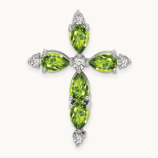 Peridot and Diamond Cross Chain Slide — photo set