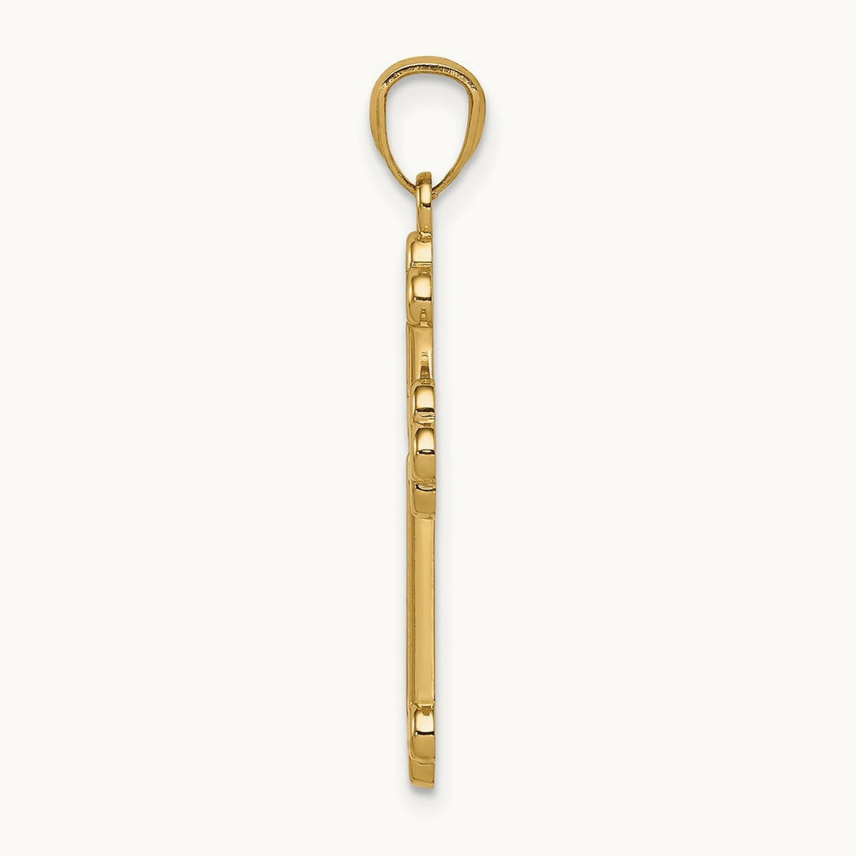 Polished Budded Cross, 14K Two-tone