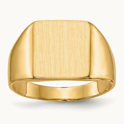 11.0x11. Closed Back Signet Ring, 5mm, 14K