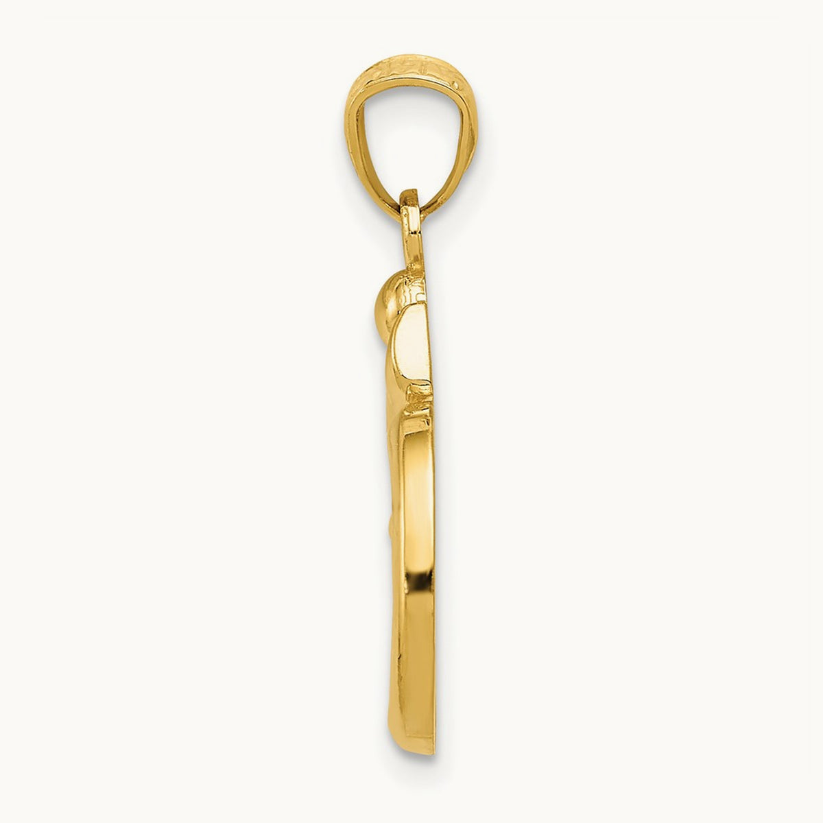 Polished Om Symbol Pendant, 14K