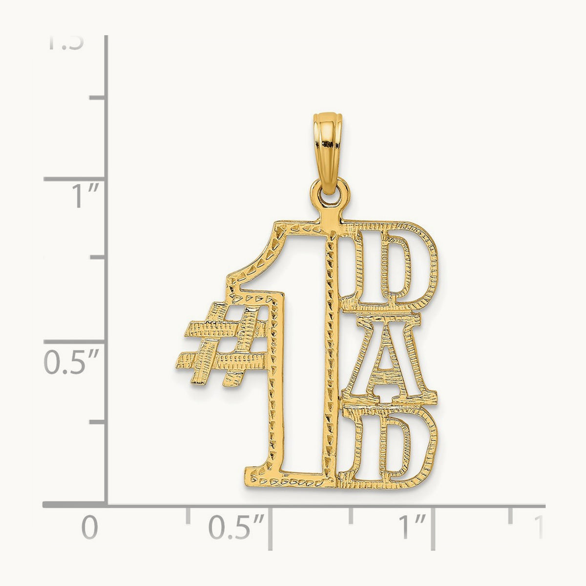 #1 DAD Cut-out Charm, 14K