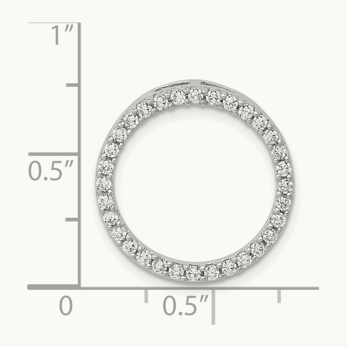 Diamond Circle Chain Slide — 14K White Gold, 19.3mm